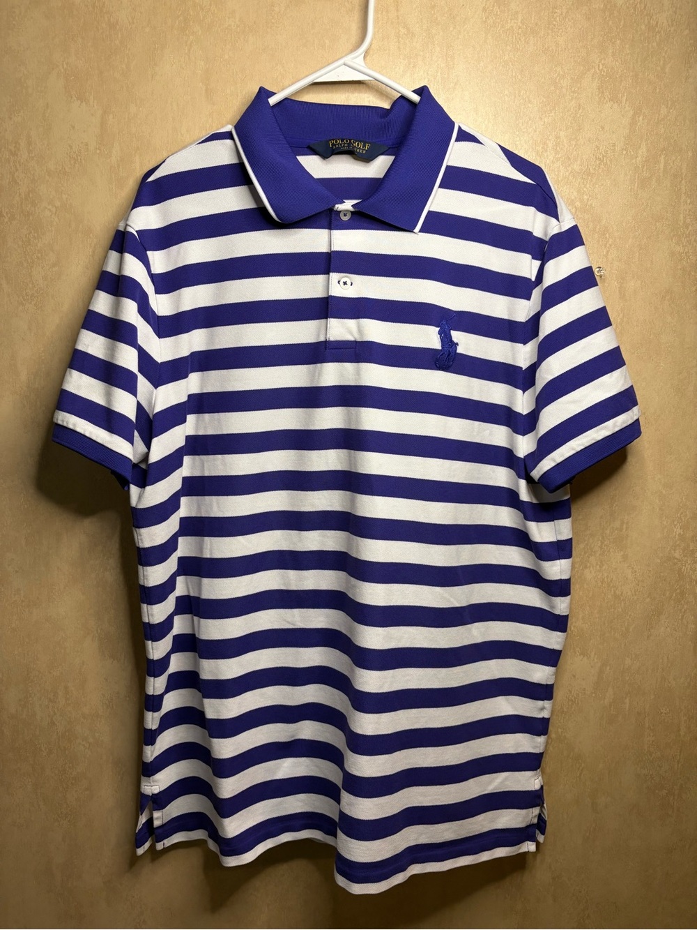 Vintage Ralph Lauren Polo Golf Blue & White Striped Shirt - Men's